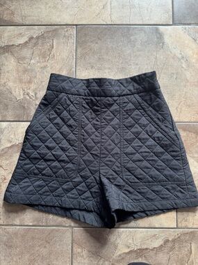 Zara Quilted Black Women's High-Waist Shorts
